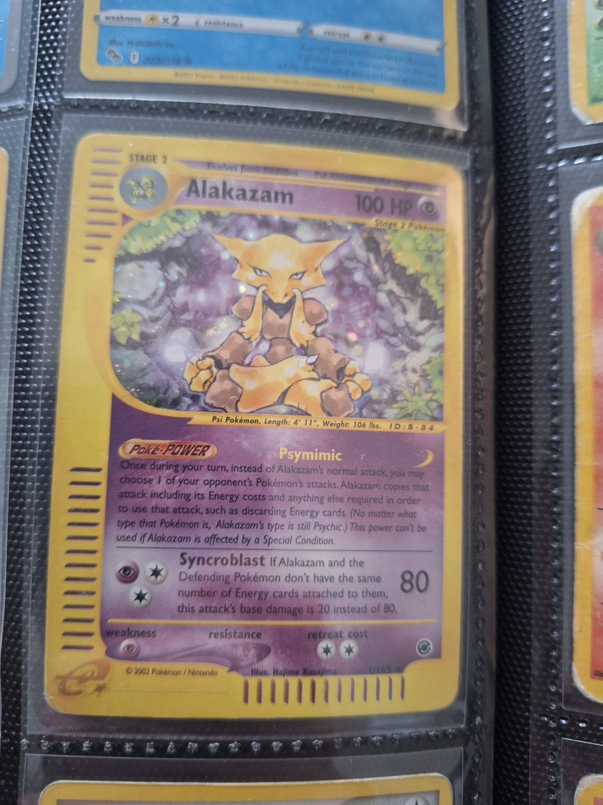 Alakazam holo 2002 expedition base set, Ophalen of Verzenden, Zo goed als nieuw
