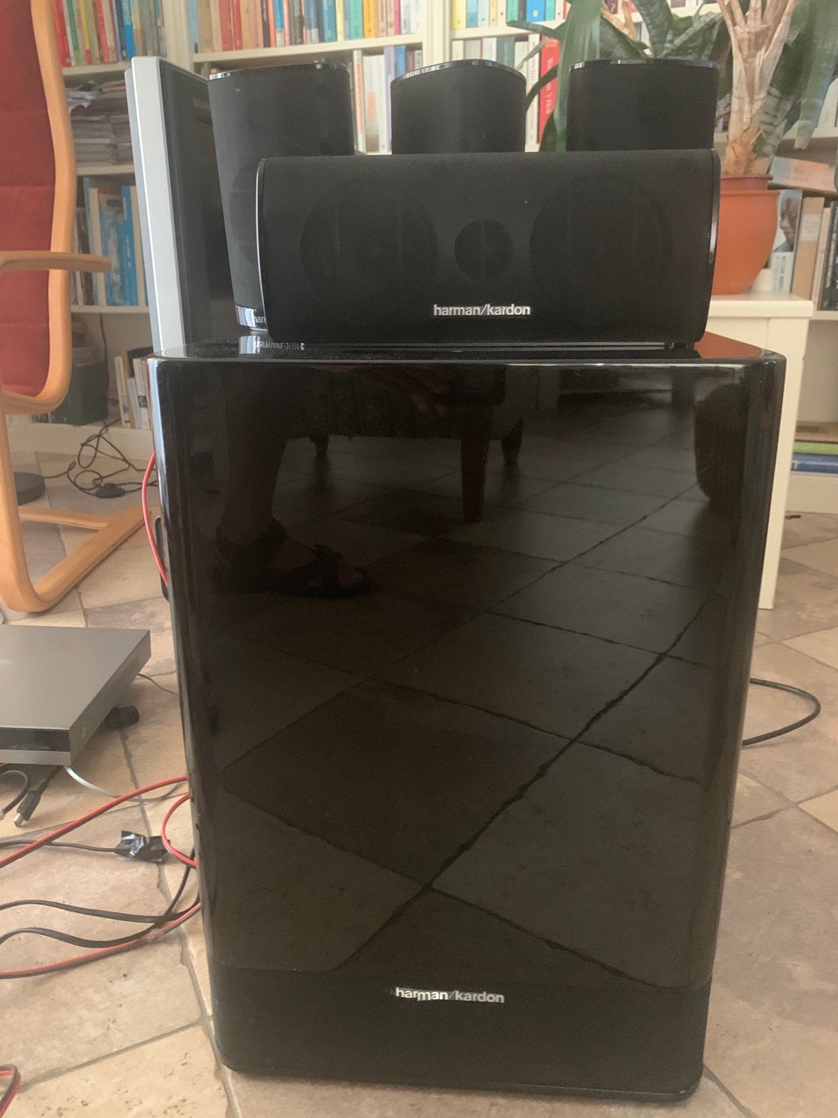 5 Harman kardon speakers met TS7 subwoofer in top conditie, 70 watt of meer, Zo goed als nieuw, 5.1-systeem, Overige spelers