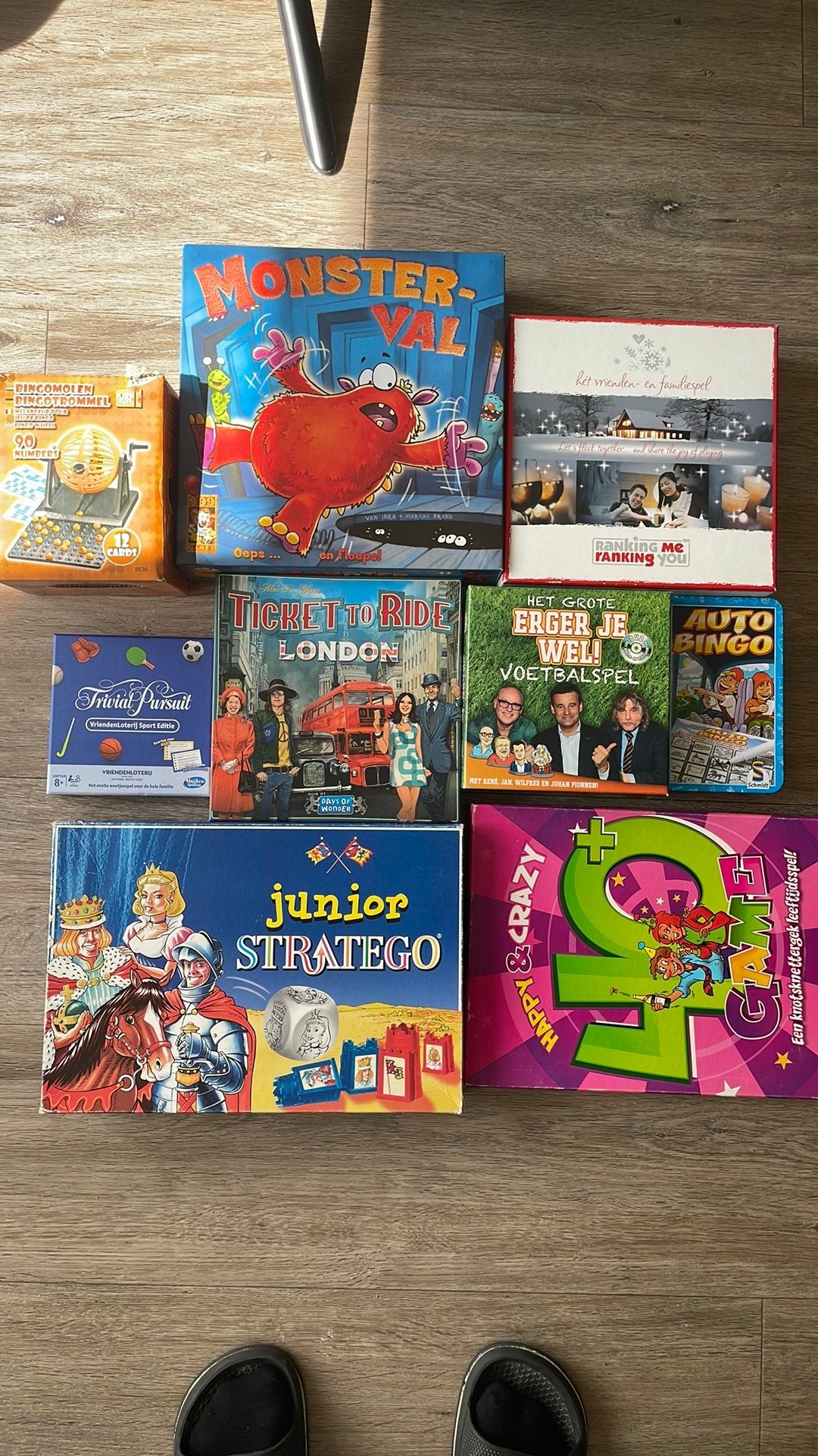 Diverse bordspellen: Monster-Val, Ticket to Ride, Stratego, Een of twee spelers, Ophalen, Gebruikt