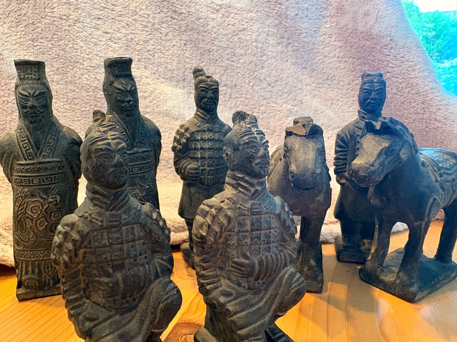 Chinese Terracotta Soldiers | Vintage | Set, Antiek en Kunst, Minder dan 20 cm, Ophalen of Verzenden, Zwart, Steen of Keramiek