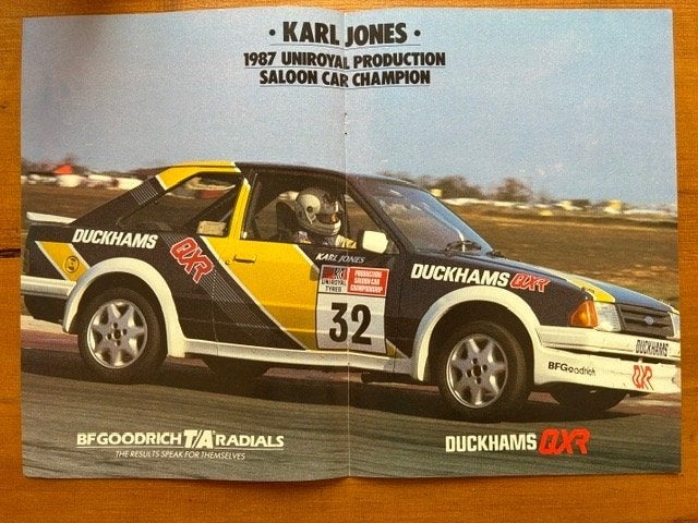 Poster Ford Escort 1987 production saloon car champion, Ophalen of Verzenden, Gebruikt, Auto's