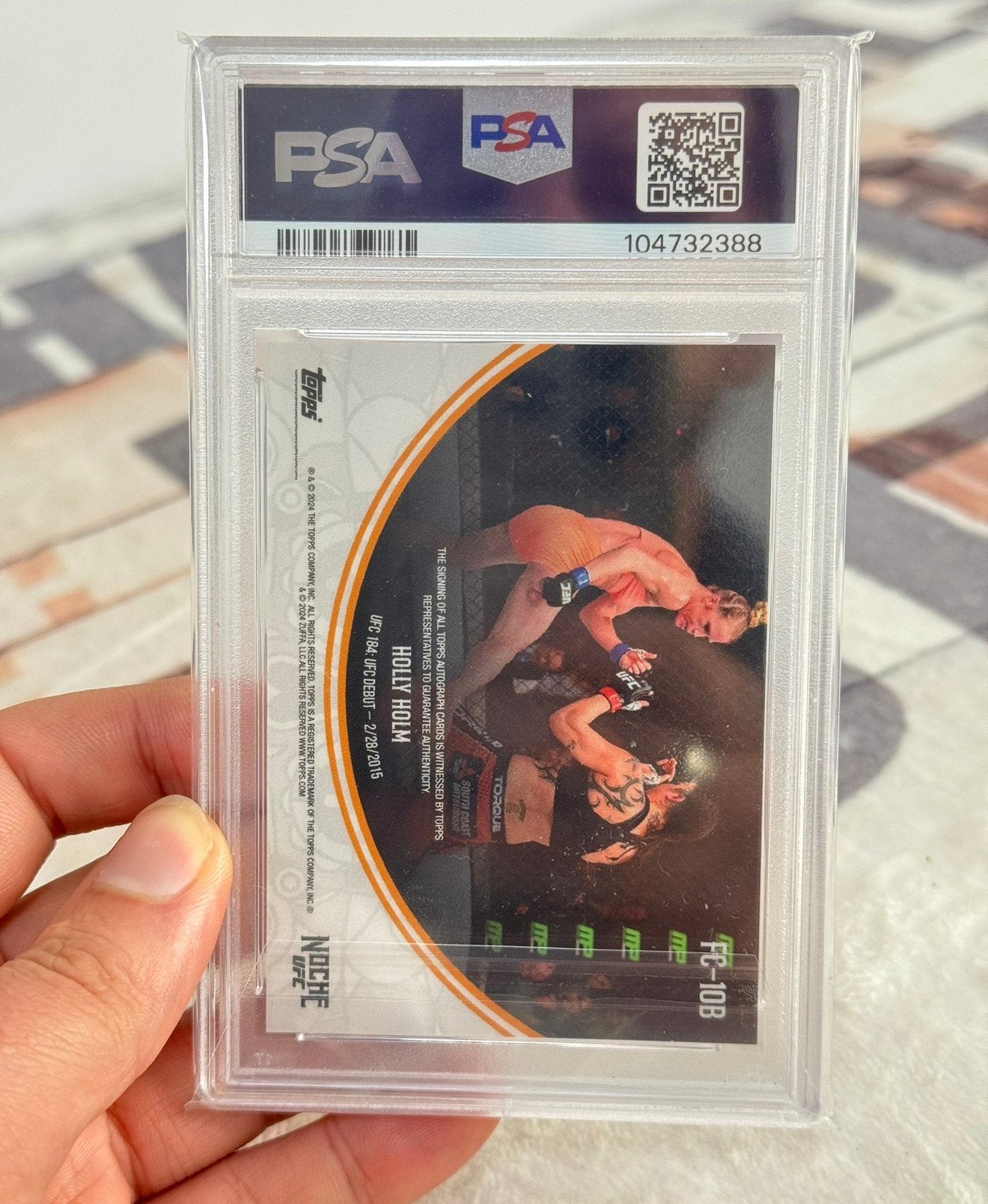 2024 TOPPS NOCHE UFC HOLLY HOLM FULL CIRCLE-AUTOGRAPH psa-10, Spelerskaart, Nieuw, Ophalen of Verzenden, H
