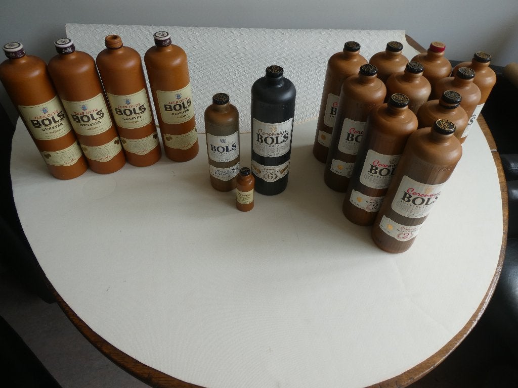 Collectie Bols Jenever en Korenwijn flessen, Verzamelen, Ophalen, Gebruikt, Verpakking