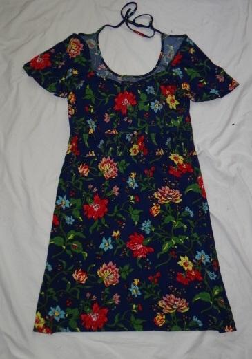 Leuk blauw/rood/geel/groen gebloemde KING LOUIE jurk, Blauw, Ophalen of Verzenden, Knielengte, King Louie