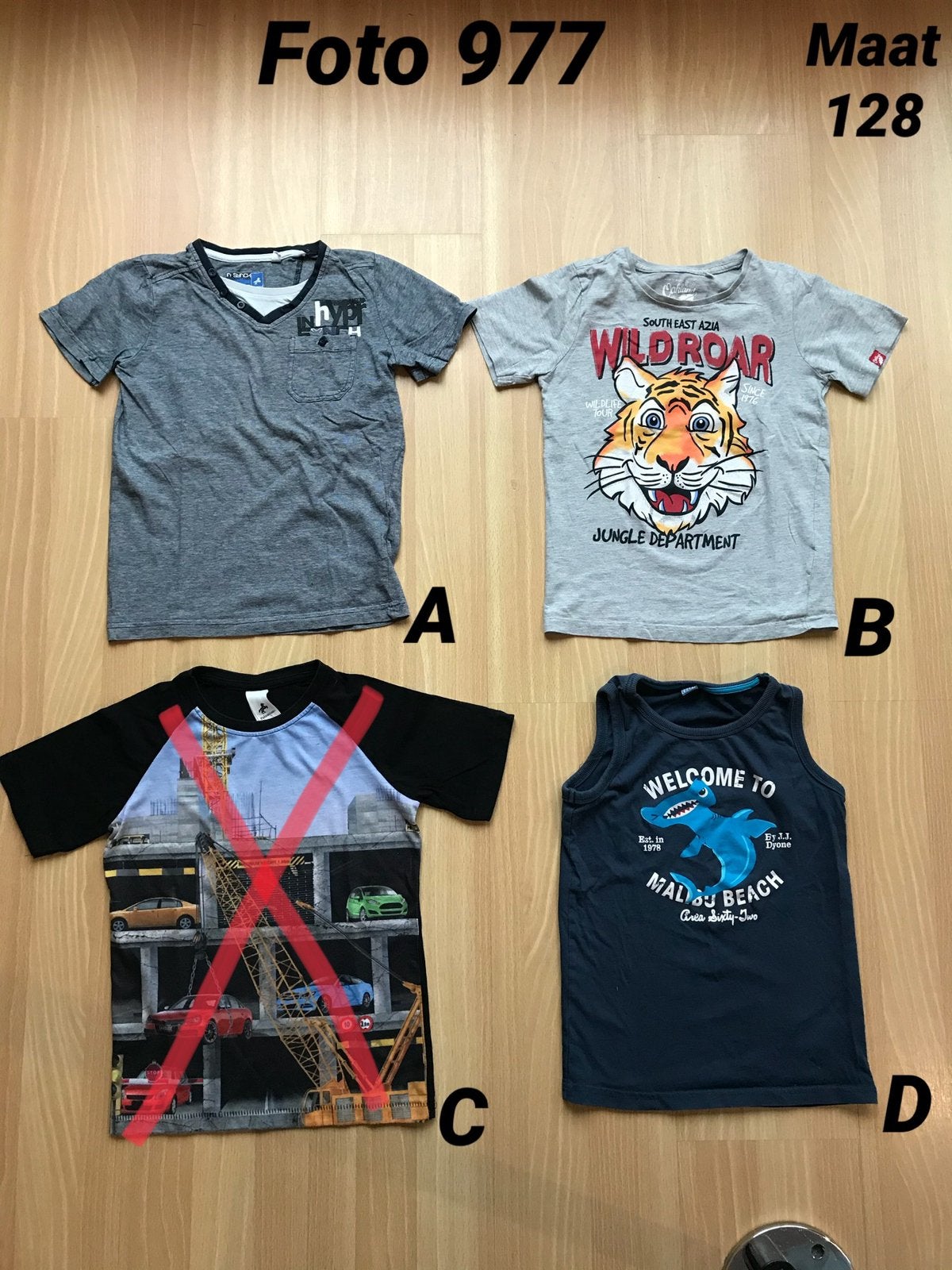 Shirt maat 128 jongen zgan *foto 977*, Ophalen of Verzenden, Zo goed als nieuw, Jongen, Shirt of Longsleeve