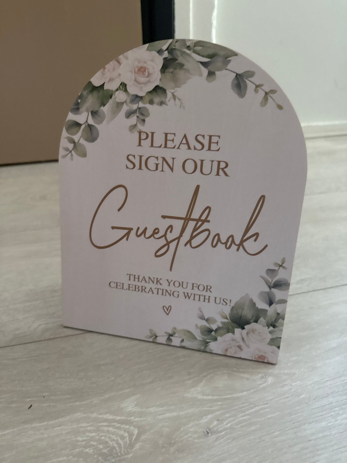 Houten gastenboek bord voor feest of bruiloft, Ophalen, Zo goed als nieuw, Feestartikel, Geboorte of Huwelijk
