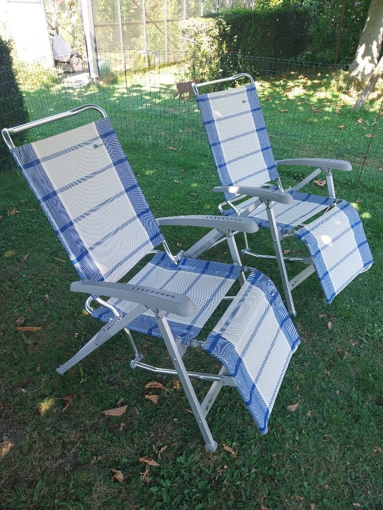 Dukdalf tuinstoel relex type lounger 2 stuks, Ophalen, Zo goed als nieuw, Campingstoel