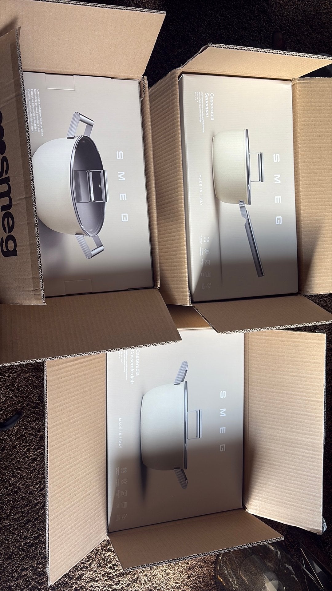 Smeg pannen nieuw in de doos, Ophalen of Verzenden, Zo goed als nieuw, Overige materialen, Pannenset