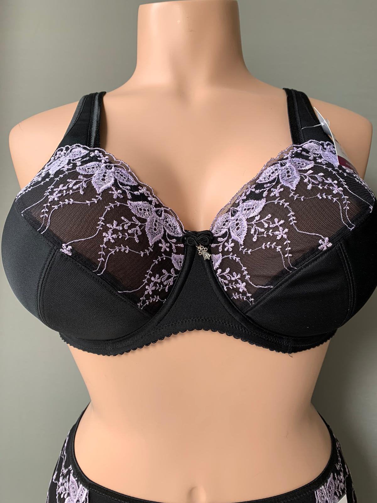 Syl bh maat 85b charis black purple LAATSTE, Verzenden, Zwart, BH