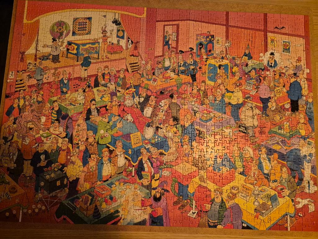 Jan van Haasteren puzzel De Goochelbeurs, Ophalen of Verzenden, 500 t/m 1500 stukjes, Zo goed als nieuw, Legpuzzel