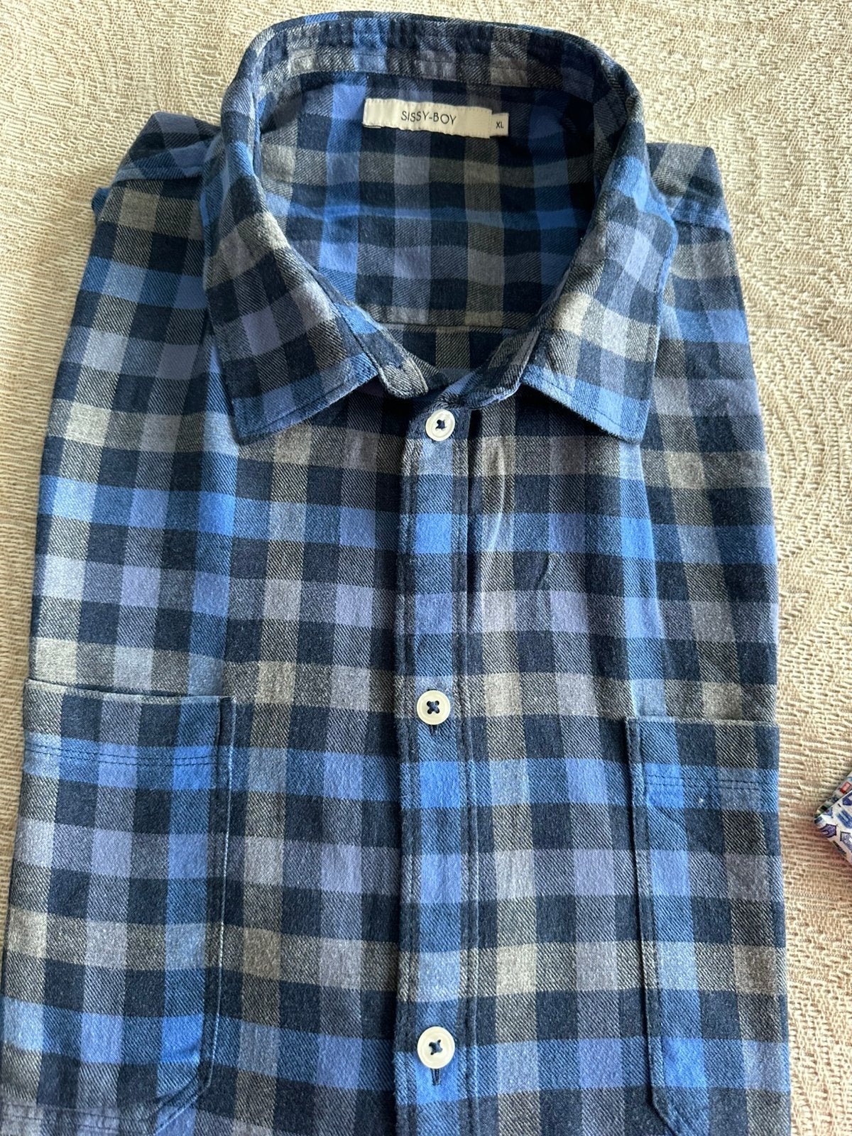 Flanel overhemd van;Sissy Boy,, Ophalen of Verzenden, Zo goed als nieuw, Blauw, Halswijdte 43/44 (XL)