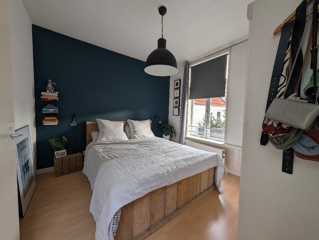 Bed steigerhout tweepersoons, Ophalen, Gebruikt, Bruin, Steigerhout