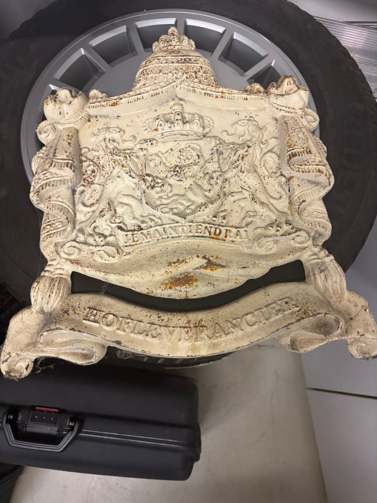 Gietijzeren bord Hofleverancier, Ophalen of Verzenden, Gebruikt