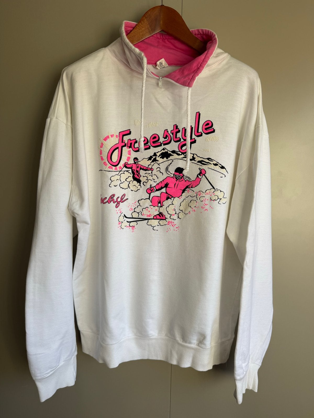 Vintage Dobler Freestyle Ski Trui Maat L - perfect wit, Ophalen of Verzenden, Zo goed als nieuw, Maat 42/44 (L), Trui