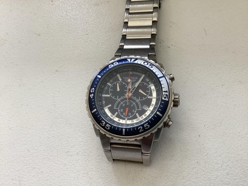 Nautica horloge - Loopt goed, nette staat, Sieraden, Tassen en Uiterlijk, Horloges | Heren, Overige merken, Gebruikt, Staal, Polshorloge