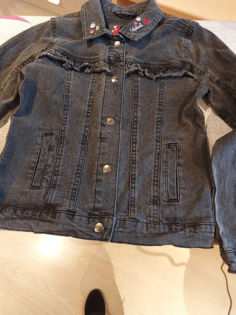 jeansjasje maat 134, Kinderen en Baby's, Kinderkleding | Maat 134, Gebruikt, C&A, Meisje, Ophalen of Verzenden