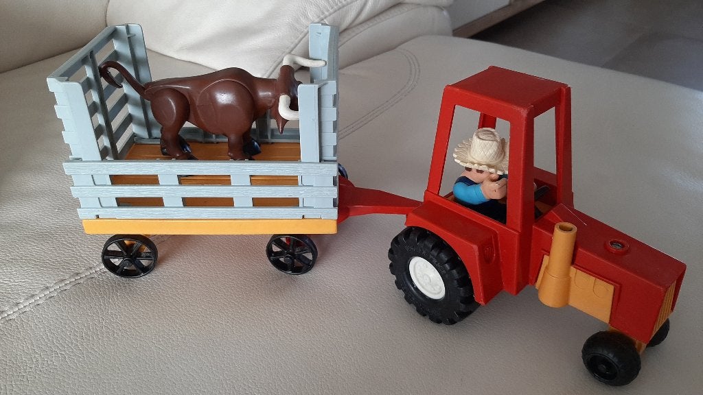 Tractor met kar (uit de jaren 80) Fisher-Price, Ophalen of Verzenden, Gebruikt