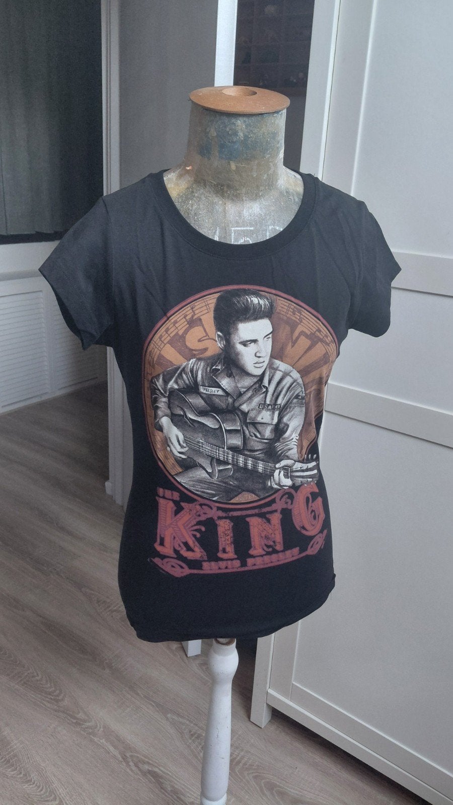 Elvis Presley 'The King' T-shirt Dames Maat S, Zwart, Nieuw, Ophalen of Verzenden, Korte mouw