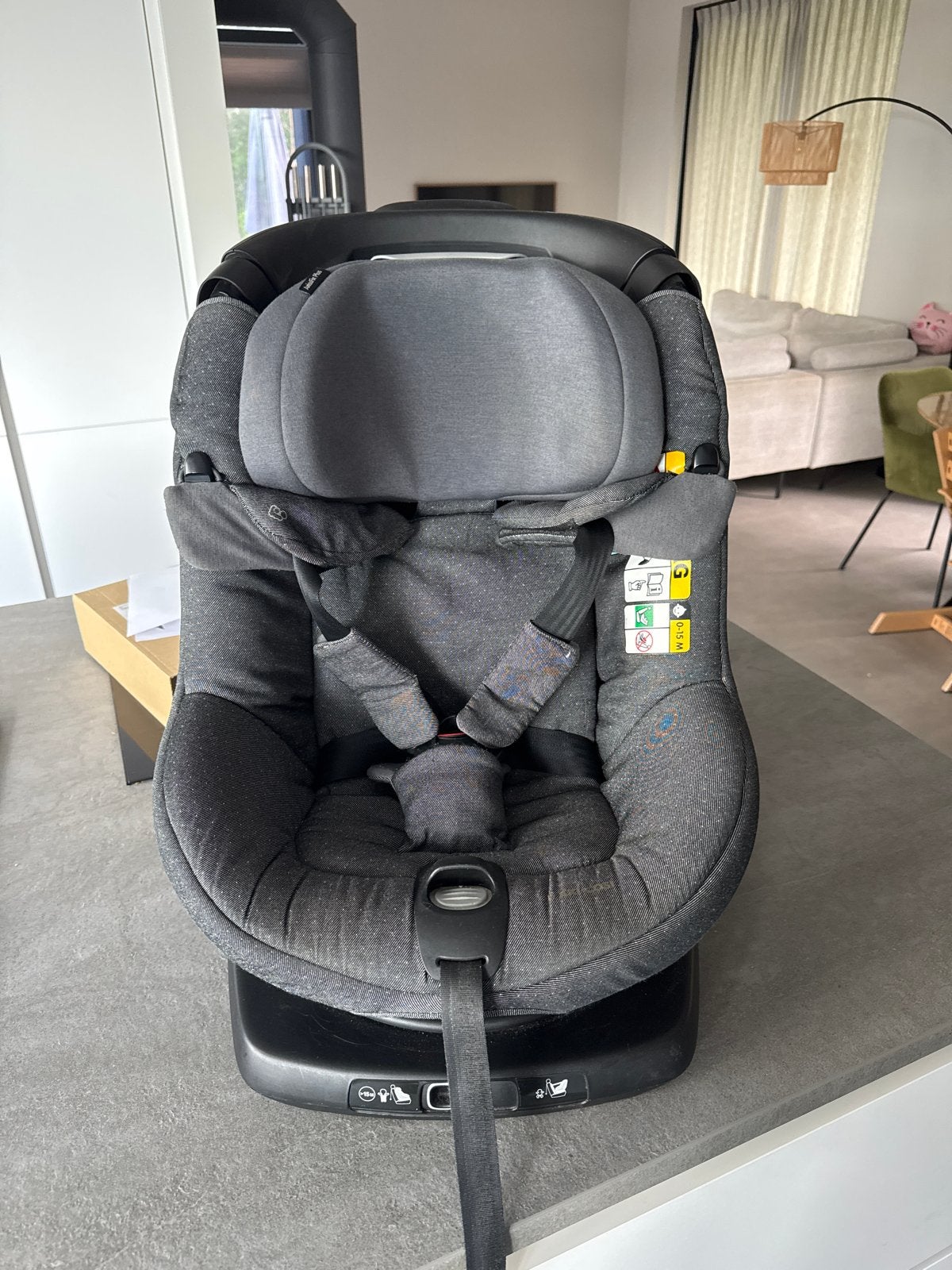 Maxi-Cosi axissfix autostoel 6-18 kg, Isofix, draaibaar, Ophalen, Gebruikt, 0 t/m 18 kg, Verstelbare rugleuning