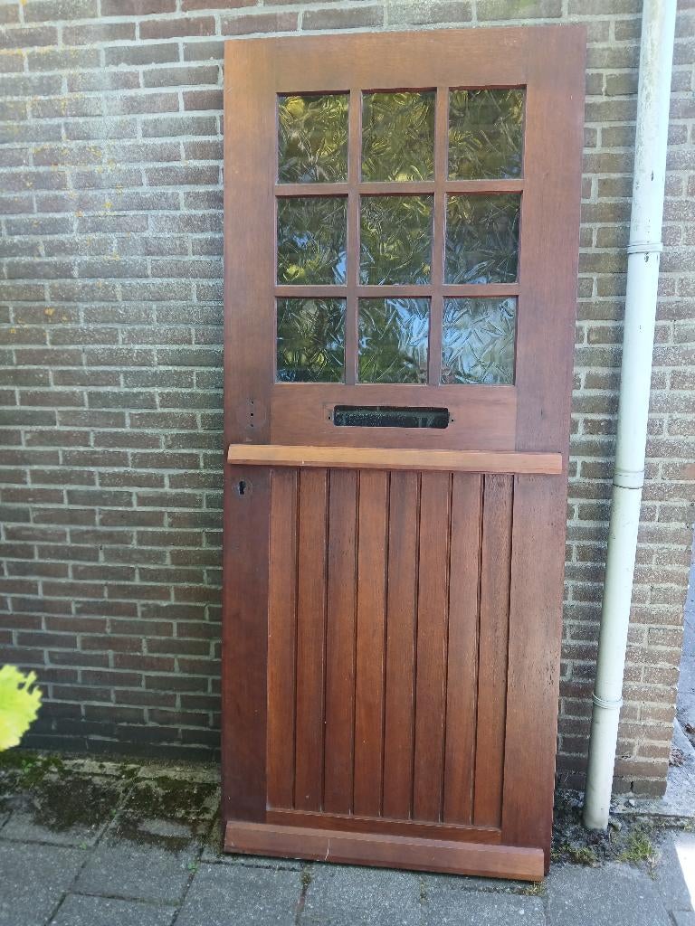 Nieuwe voordeur massief hardhout, Ophalen, 80 tot 100 cm, Nieuw, Buitendeur