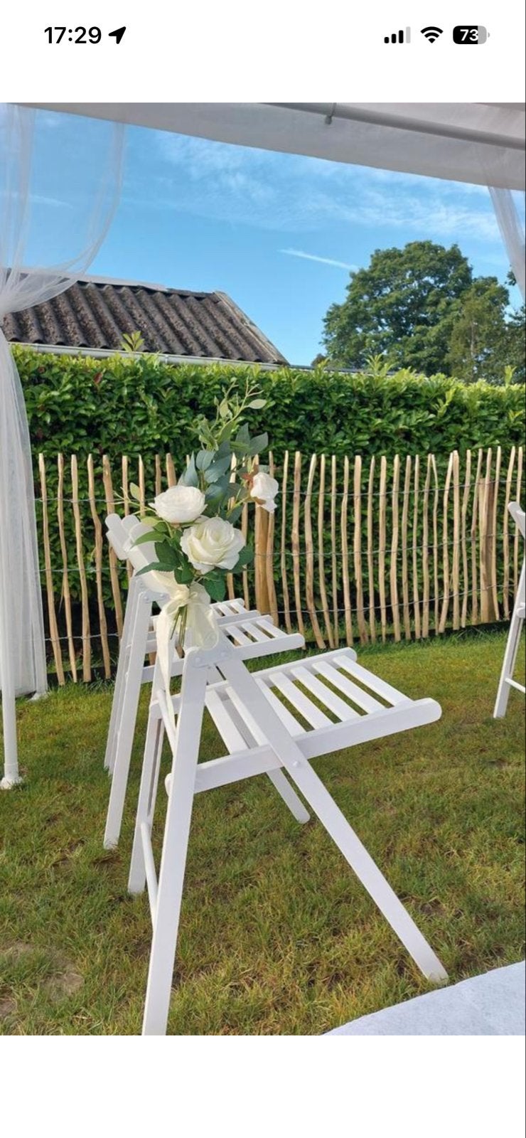 Partij 35 witte klapstoelen IKEA voor bruiloft/evenement, Huis en Inrichting, Stoelen, Ophalen, Gebruikt, Wit, Vijf, Zes of meer stoelen