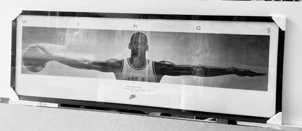Michael Jordan "Wings" Deurposter - 53x158cm met lijst, Ophalen, Rechthoekig Staand, Met lijst, Deurposter of groter