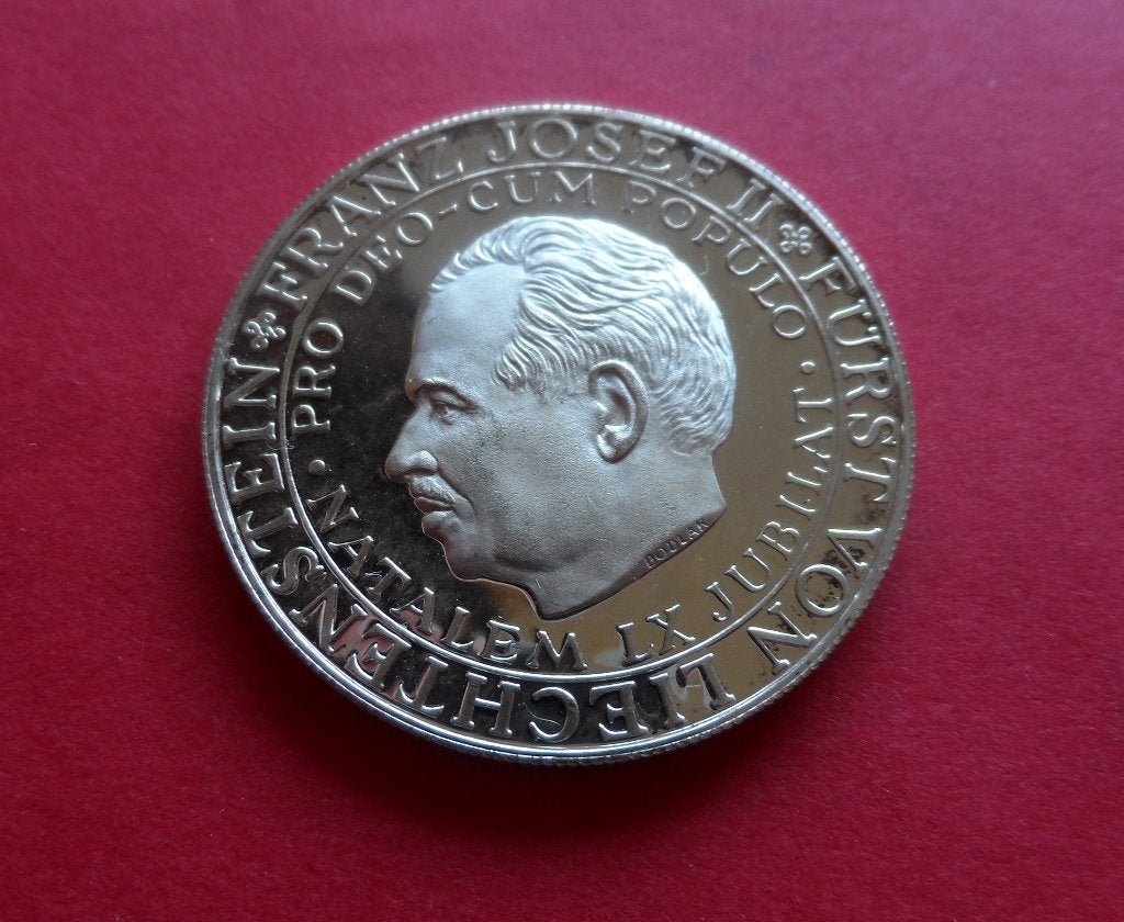 Liechtenstein 5 frank 1967  ZILVER 900!!, Ophalen of Verzenden, Overige landen, Losse munt, Zilver