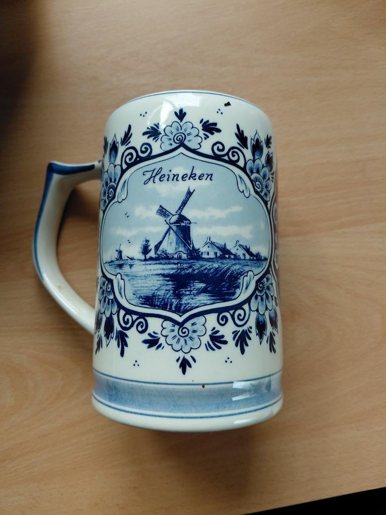 Heineken bierpul Delftsblauw, Verzamelen, Biermerken, Ophalen of Verzenden, Zo goed als nieuw, Pul(len), Heineken