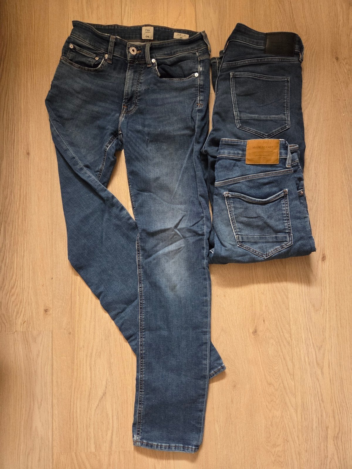 C&A Flex Jog Denim Slim Jeans W28 L32, Blauw, W32 (confectie 46) of kleiner, Gedragen, C&A
