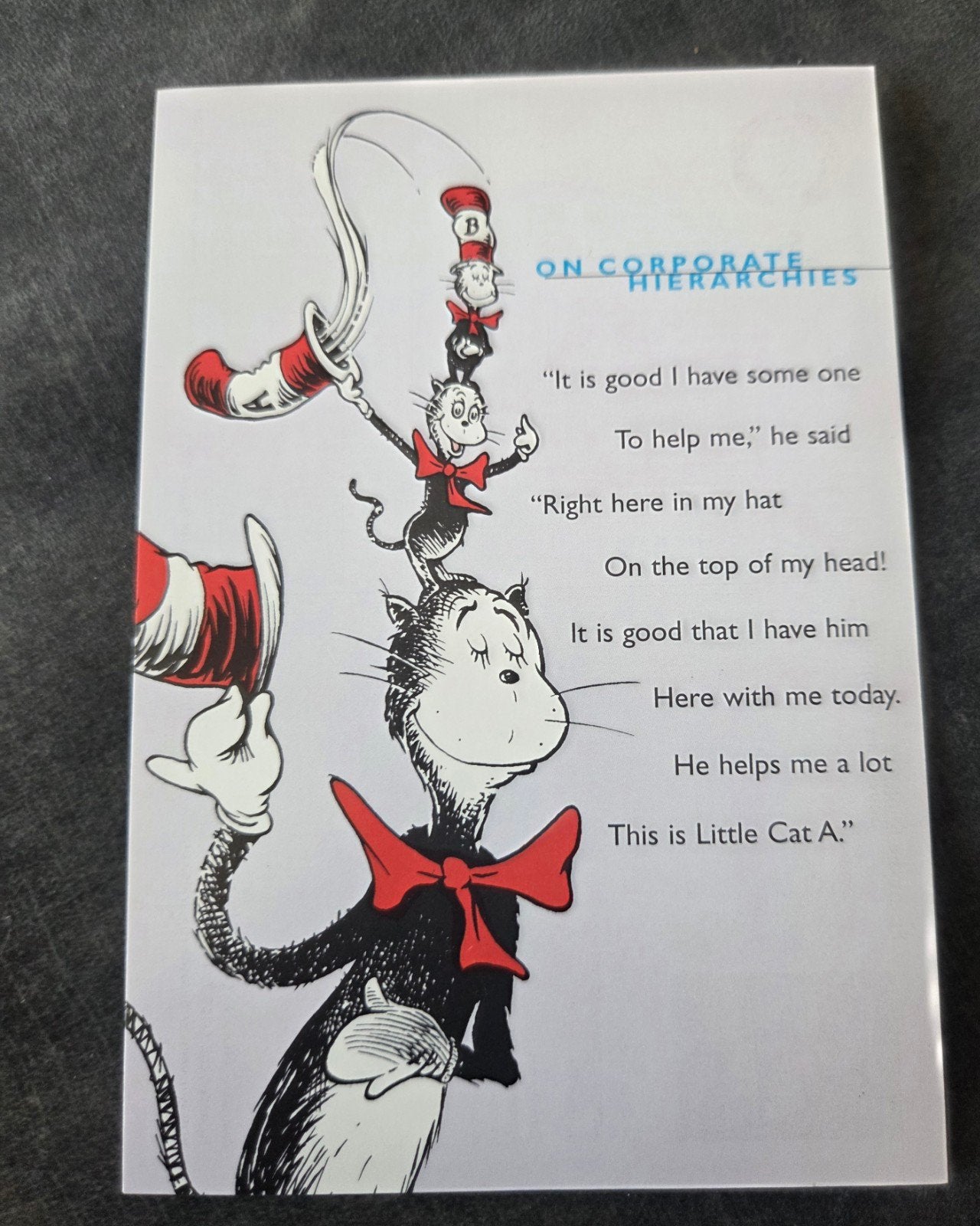Dr. Seuss "On Corporate Hierarchies", Verzenden, Ongelopen, Overige thema's
