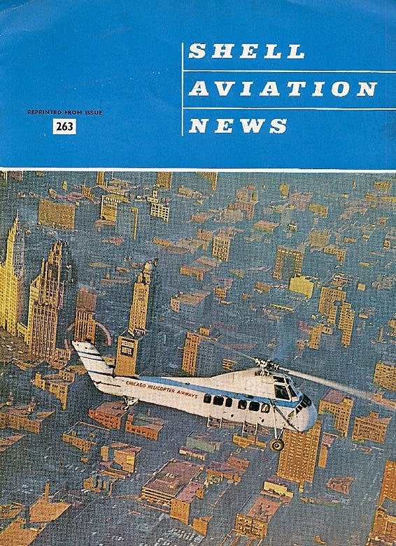 Shell Aviation News  met 'n Chicago S-58 helicopter Jaren 60, Verzenden, Zo goed als nieuw, Boek of Tijdschrift
