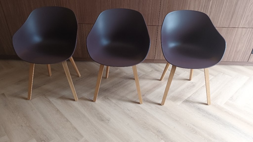 Set van 3  Hay eetkamerstoelen - Walnoot/Raisin, Overige kleuren, Drie, Zo goed als nieuw, Modern