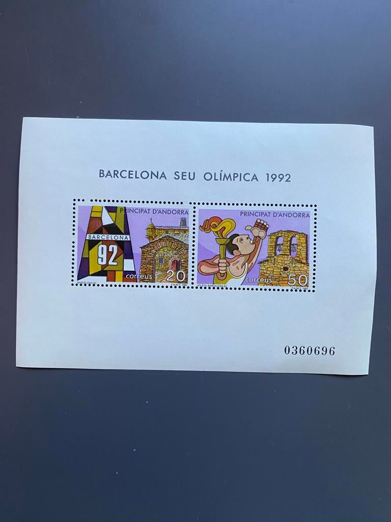 Postzegelvel Andorra 1992 Olympische Spelen Barcelona, Ophalen of Verzenden, Overige landen, Postfris
