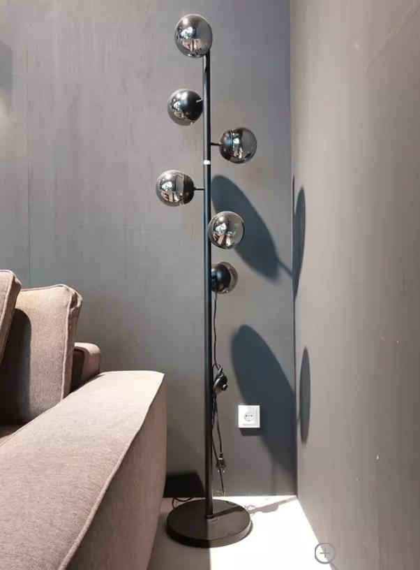 Showroom uitverkoop - Richmond Vloerlamp Zola smoked (Black), Ophalen, Nieuw, Glas, IntensWonen