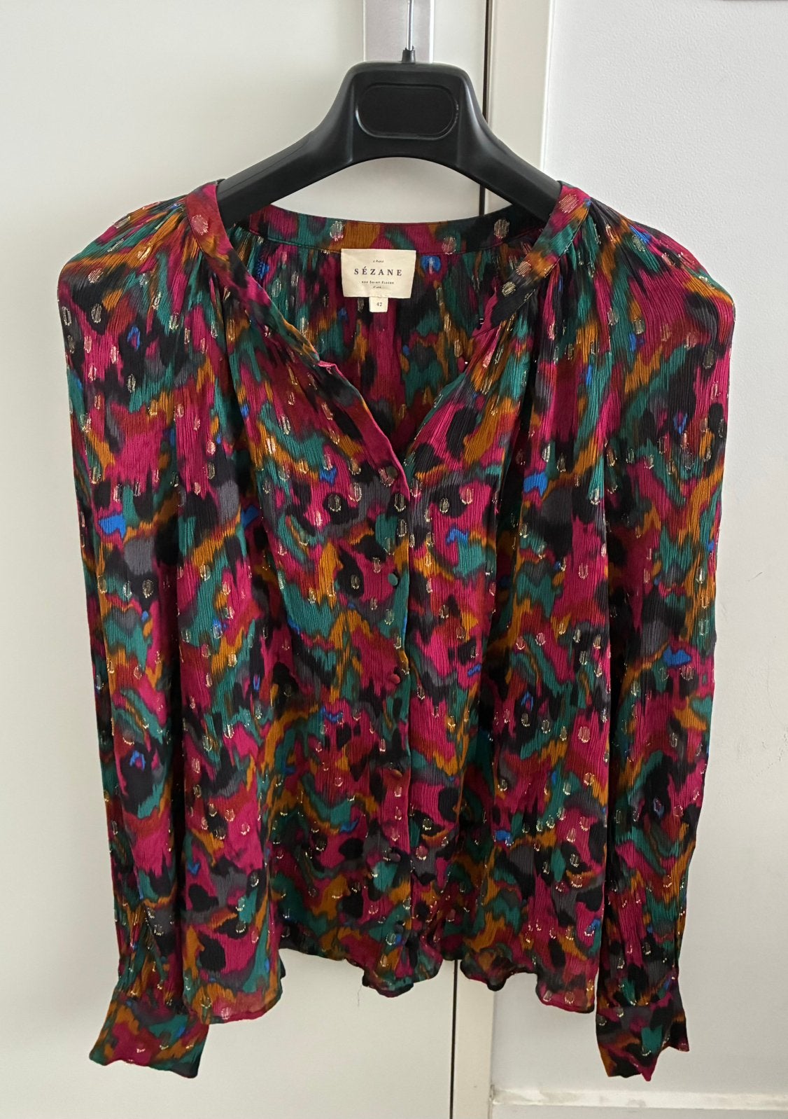 Sezane Lealys multicolored blouse size 42, Kleding | Dames, Ophalen of Verzenden, Zo goed als nieuw, Maat 42/44 (L), Overige kleuren