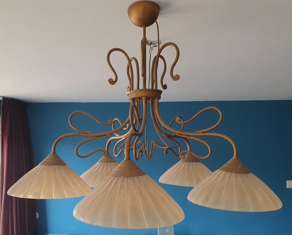Unieke hanglamp, Huis en Inrichting, Lampen | Hanglampen, Ophalen, Barok, 50 tot 75 cm, Zo goed als nieuw