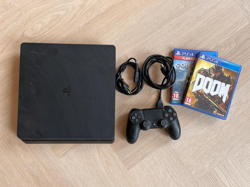 PlayStation 4 500GB met 3 games en 1 controller, Ophalen, Met 1 controller, Original, 500 GB