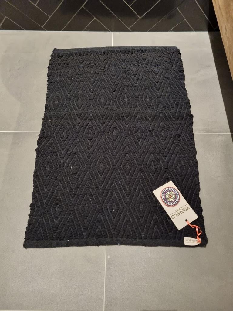 Nieuw Yoshiko vloerkleed/badmat Scandinavische stijl 60x90cm, 50 tot 100 cm, Zwart, Nieuw, Scandinavisch