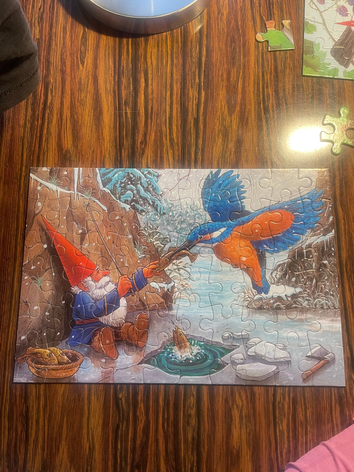MB 2 Puzzels 60 Stukjes -david de kabouter, Hobby en Vrije tijd, Ophalen of Verzenden, Minder dan 500 stukjes, Gebruikt, Legpuzzel