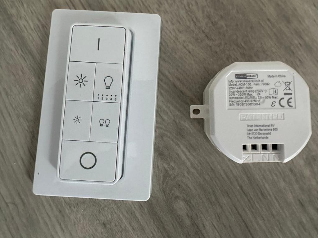 KlikAanKlikUit dimmer set, Huis en Inrichting, Deurbellen, Ophalen of Verzenden, Zo goed als nieuw