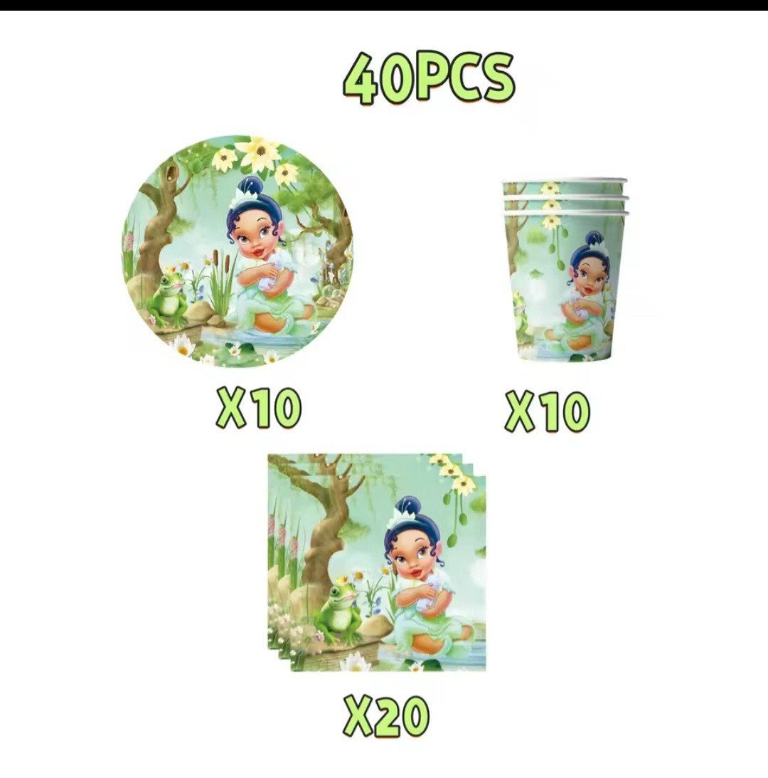 Prinses Tiana Feestartikelen Set - 40 Stuks, Ophalen, Nieuw, Feestartikel, Film of Tv