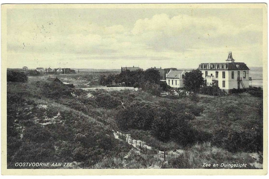 Oude ansichtkaart OOstvoorne, Verzamelen, Ansichtkaarten | Nederland, Ophalen of Verzenden, 1920 tot 1940, Gelopen, Zuid-Holland
