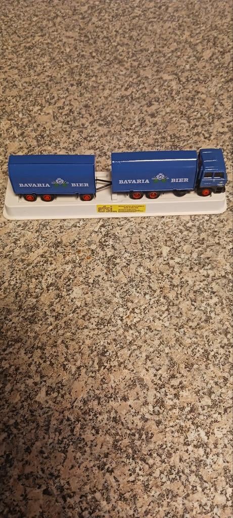 EFSI BAVARIA BIER DAF 3300 TRUCK MET AANHANGER IN PLASTIC, Ophalen of Verzenden, Zo goed als nieuw, Bus of Vrachtwagen, Efsi