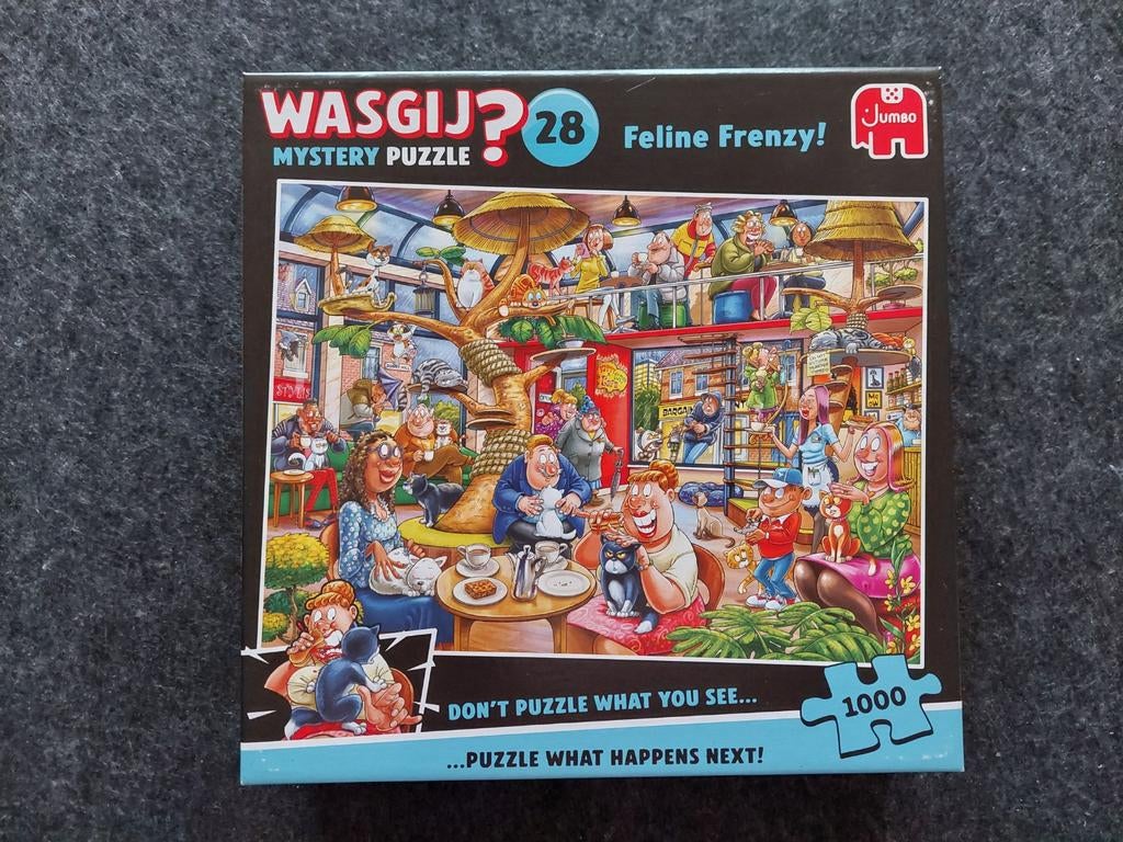 Was Gij puzzel Kat- en muisspel 1000 stukjes compleet ZGAN!, Ophalen of Verzenden, 500 t/m 1500 stukjes, Zo goed als nieuw, Legpuzzel