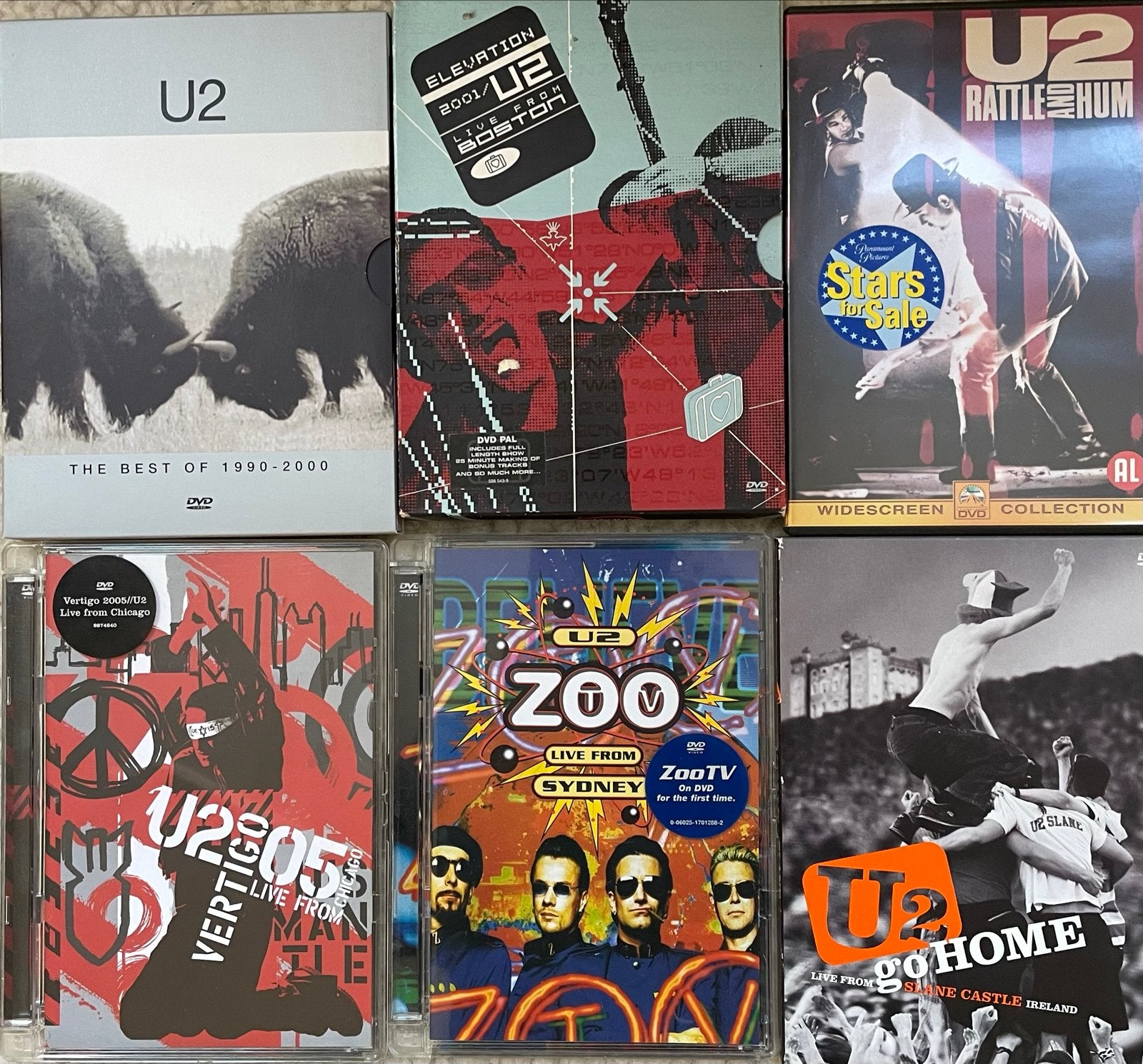U2 DVD Collectie - 6 Live Concerten en Documentaires, Cd's en Dvd's, Alle leeftijden, Ophalen of Verzenden, Concert, Inclusief doosje