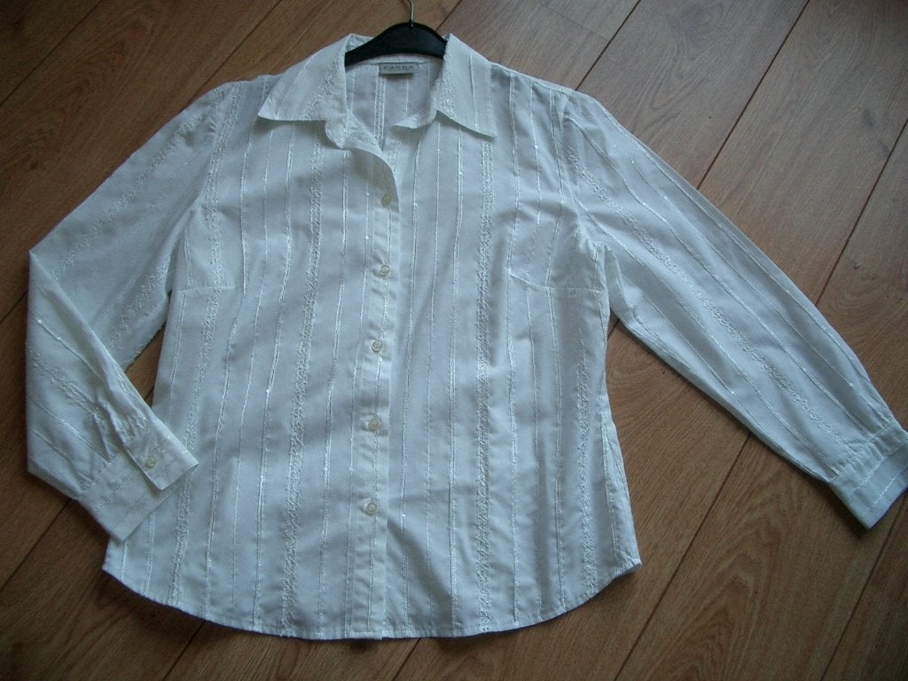 Wit glitter-Blouse maat 44, Verzenden, Zo goed als nieuw, C&A, Blouse of Tuniek