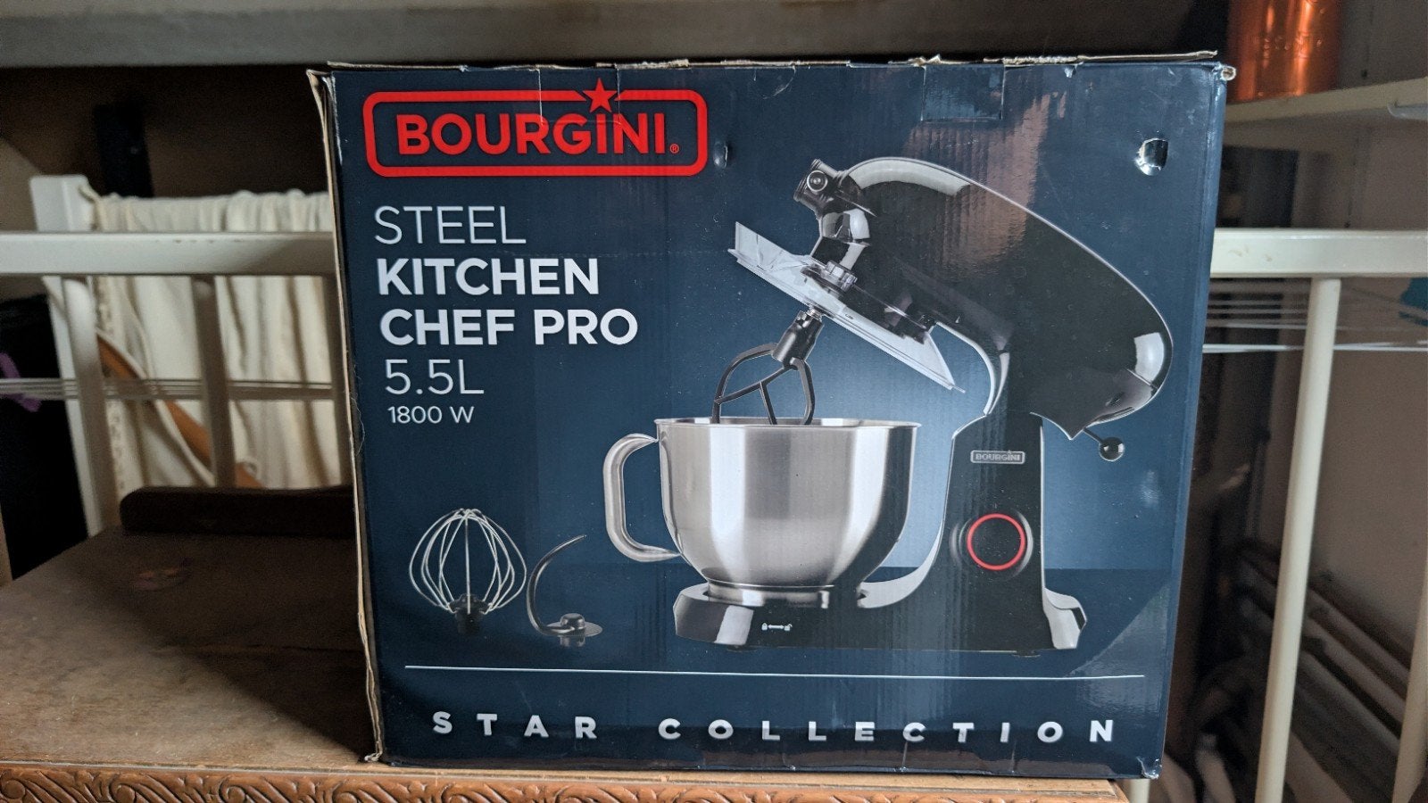 Bourgini Steel Kitchen Chef Pro 5.5L (1800W), 4 liter of meer, Nieuw, 3 snelheden of meer, Ophalen of Verzenden