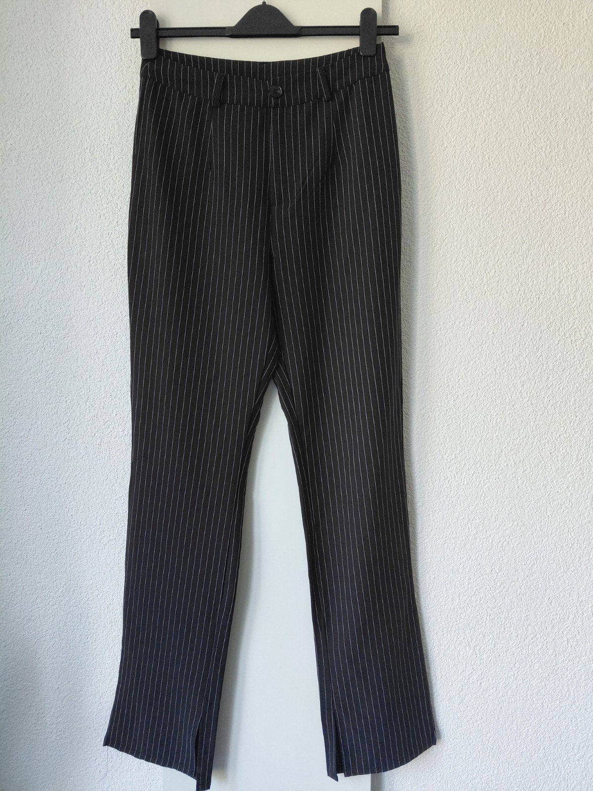 LOAVIES zwarte broek krijtstreep m, Maat 38/40 (M), Zwart, Ophalen of Verzenden, Lang