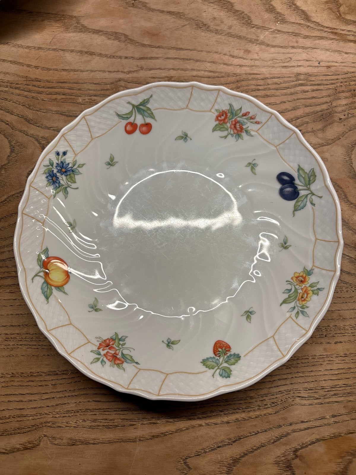 Diep bord Schirnding Bavaria, 22 cm, fruit decor, Ophalen, Overige merken, Klassiek, Zo goed als nieuw