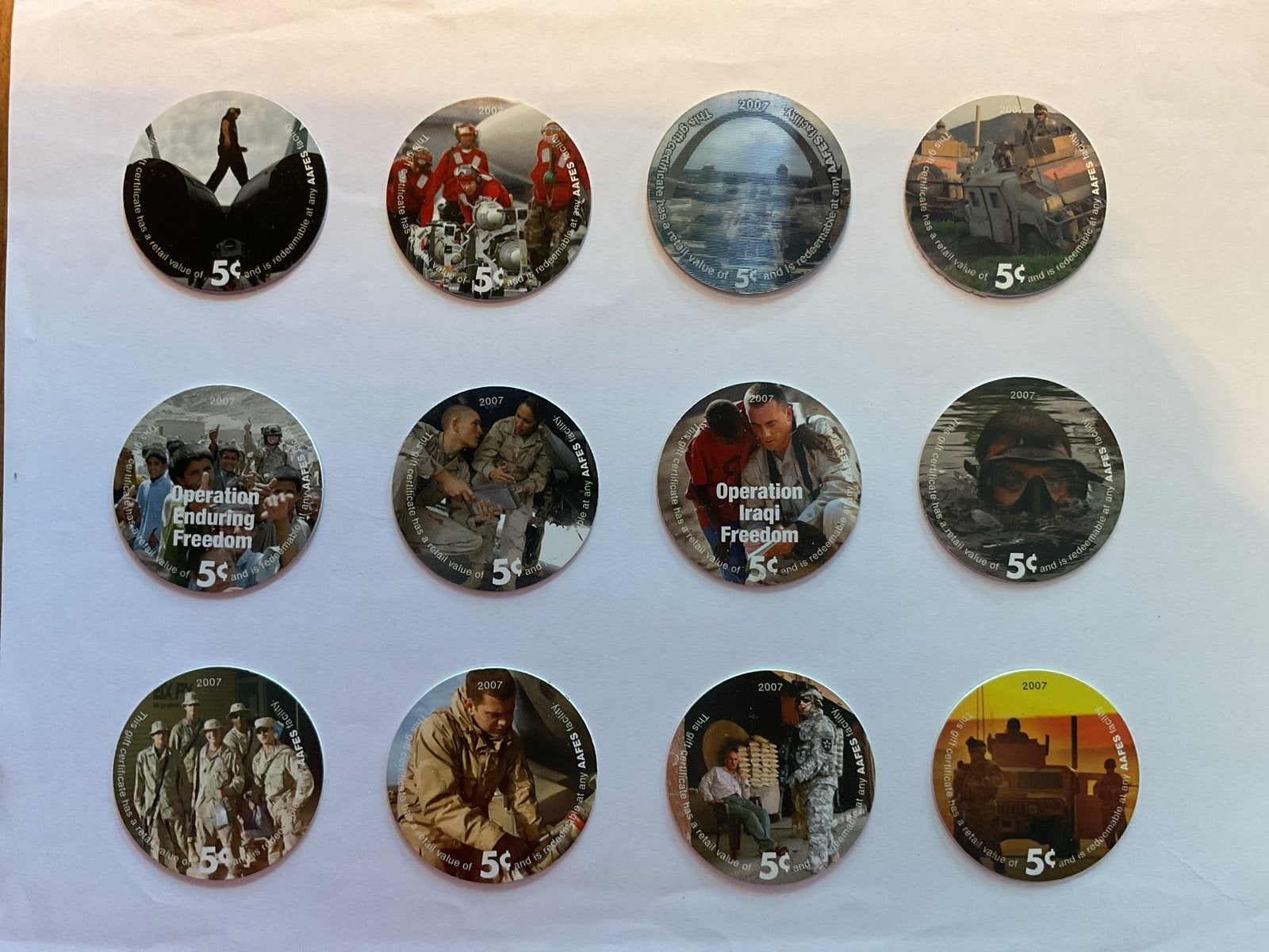 US military pogs 2007 pick M400 - M411, Ophalen of Verzenden, Noord-Amerika, Setje
